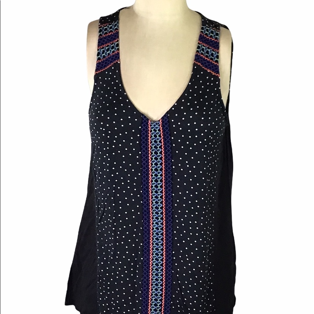 Sanctuary Polka Dots/ Printed Top, Sz L, NWT